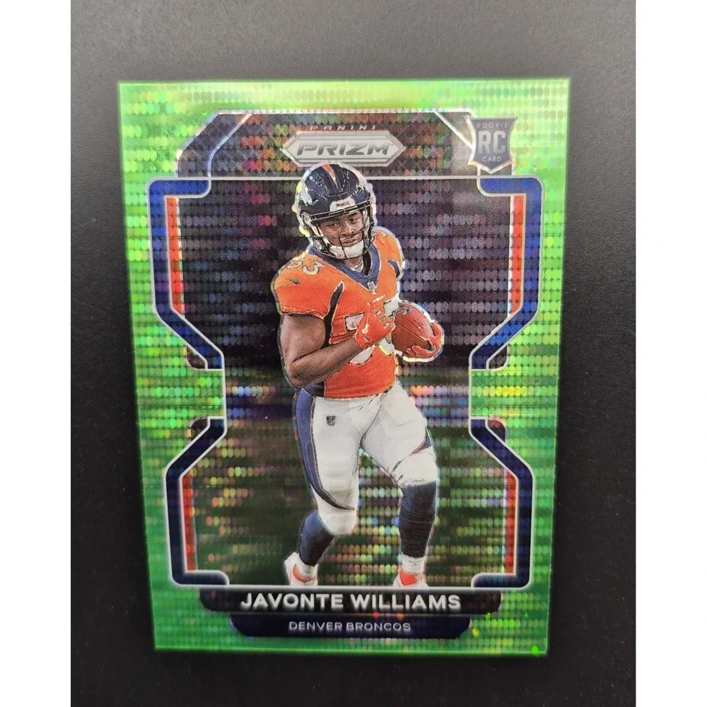 2021 Panini Prizm Javonte Williams #345 Green Pulsar Prizm (RC)  Denver Broncos